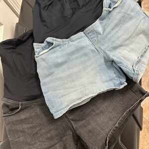 Maternity Black and Denim Shorts Bundle